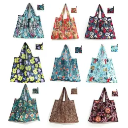 Bags Fashion Printing Foldable EcoFriendly Shopping Bag Tote Folding Pouch Handbags Convenient LargeCapacity For Travel Grocery Bag