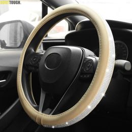 Steering Wheel Covers Universal Non-slip Crystal Car Cover Bling Diamond Rhinestone Sparkling Interior Decoration For Women Girl