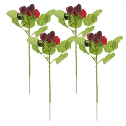 Decorative Flowers 4 Pcs Wild Fruit Potted Plant Props For Poshoot Party Table Waxberries Decor Model Pography Decors Plastic Faux