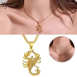 Pendant Necklaces Gold Plated Scorpion Long Chain Necklace Hip Hop Scorpio Jewelry