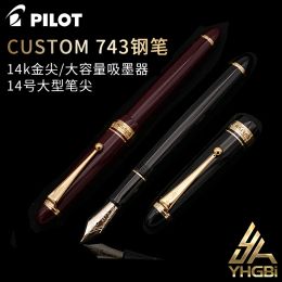 Pens Special Nibs Pilot Fountain Pen CUSTOM 743 Japan Original Set of Pens 14K Gold Nib FKK3000R Large Capacity Ink Storage