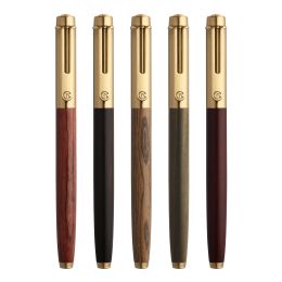 Pens MAJOHN M7 Wood Fountain Pen with Converter EF/F/Small Bent Nib Handmade Beautiful Wooden Writing Office Business Ink Gift Pen