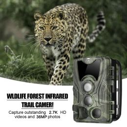 Cameras Hunting Trail Camera 24MP 2.7K Night Vision IP65 Waterproof 940nm Wild Cameras Photo Traps HC801A Wildlife Cam Surveillance