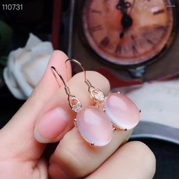 Stud Earrings Arrival Natural And Real Rose Quartz Earring 925 Sterling Silver