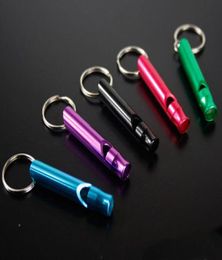 Multicolor Aluminum Alloy Mini Whistle Keychain For Outdoor Emergency Survival Safety Sport Camping Hunting Dog Trainning7710419
