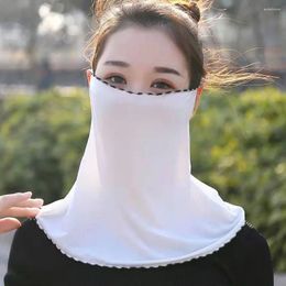 Bandanas Face Scarves Flower Floral Sunscreen Veil Silk Gini Mask Womne Neckline Driving Summer