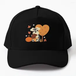 Ball Caps Miniature Schnauzer In Autumn Baseball Cap Tea Hats Wild Hat Sports Summer Women's For The Sun Men's