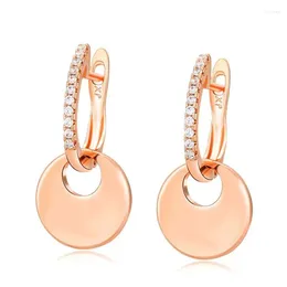 Dangle Earrings MxGxFam Rose 585 Gold Colour Round Disc Charm Drop Earring Elegant For Women Zircon Fashion Jewellery