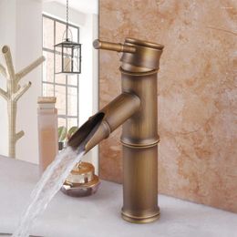 Bathroom Sink Faucets Fashion Antique Brass Faucet Basin Single Handle Mixer Tap Deck Mounted