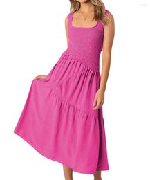 Casual Dresses French Dress Spring And Summer Sexy Backless U-neck Sleeveless LOOSE Long For Women