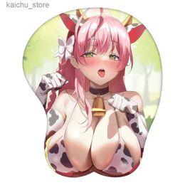 Mouse Pads Wrist Rests Urawa Hanako Blue Archive Anime 3D Mouse Pad Sexy Wrist Rest Desk MousePad Mat Gamer Accessory Y240419