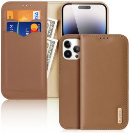 Wallets Dux Ducis Real Genuine Leather Soft Wallet Case for Iphone 14 13 Pro Max 14 Plus 14pro 13 Magnetic Flip Card Holder Phone Cover