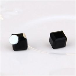 Stud Earrings Luxury Classic Crystal Stone Square Magnetic Non Piercing Earring For Women Party Jewellery Gifts Drop Delivery Dhdjc