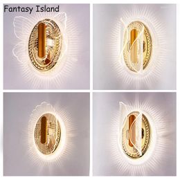 Wall Lamp Modern Acrylic Light Hallway Luxury Bedside Bedroom LED Lamps Arts Creative Corridor Aisle Sconce Decor AC90-260V