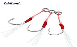 Whole Hicarbon steel jig BKK hook assist lead bait fishhooks w braided PE line feather hooks 20KG44Ib 10 12 14 16 avail3274780