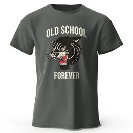 Classic Old School Forever Printed Mens TShirt in Vintage Style for Summer Tops Tees Streetwear Fashion 240408