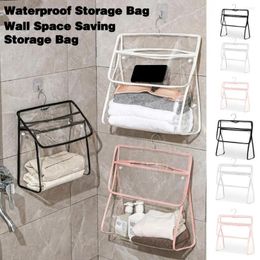 Storage Boxes Wall Bag Transparent Dust-Proof Waterproof With Phone Pocket High Capacity