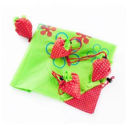 Reusable Durable Eco Cute Strawberry Storage Bag Handbag Hand Foldable Shopping Bags Tote Shoulder Purse Bag