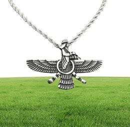 Pendant Necklaces Hip Hop Rock Stainless Steel Faravahar Ahura Mazda Necklace For Men Zoroastrian Jewelry Gold Silver Color9484850