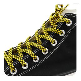 Shoe Parts Weiou Laces Official Flat Type Charmed Shoelaces Regular Grid Strings 7MM Double Colour Combination Houndstooth Easy Cordons