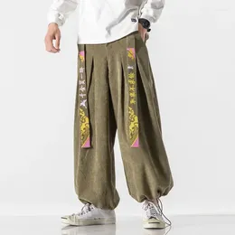 Men's Pants Chinoiserie Belt Fashion Loose Casual Harajuku Corduroy Sports Jogging Plus Size Couple Ladies Harem