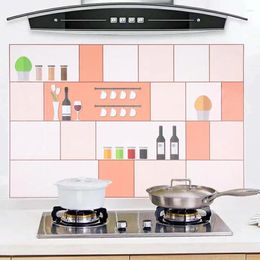 Wall Stickers 60 90cm Kitchen Oil-proof Cooker High Temperature Waterproof Tile Cabinet Range Hood Refurbished Wallpaper