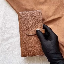 Wallets Genuine Leather Long Purse Unisex Luxury Design Cowhide Wallet Famous Brand Phone Bag Fashion Hasp Women Clutch Money Bag
