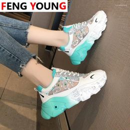 Fitness Shoes Sneakers For Women Chunky Casual Luxury Designers Fashion Mesh Lace Up Tennis Female Old Dad Woman 2024