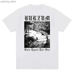 Women's T-Shirt Vintage Metal Band Burzums Album Cover Print Music T Shirt Men Women Fashion Casual Short Slve Plus Size T Shirt Unisex Y240420