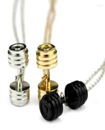 Pendant Necklaces Men Kettlebell Barbell Dumbbell Necklace Sport Weightlifting Collar Bodybuilding Fashion Gym Fitness Accessory5754660