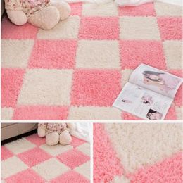 Carpets Pink Plush Puzzle Carpet Living Room Children's Mats Baby Eva Foam Play Rugs In Bedroom Keep Warm Playmat 10 Pcs