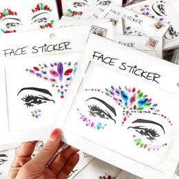 3D Sexy Face Tattoo Stickers for Kids Party Masquerade Acrylic Glitter Temporary Female Jewellery DIY 240418