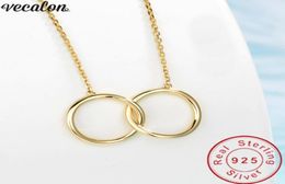 Vecalon Simple Cute pendant 925 Sterling silver Party Wedding Pendants with necklace for Women Bridal Jewelry5876598