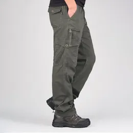 Men's Pants Men 7 Pocket Trousers Plus Size Cargo With Multi Pockets Elastic Waist Wide Leg Stylish Outdoor For Gym