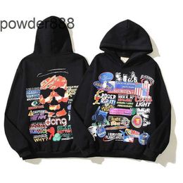 24ss Style Explosive Street Hoodie Racing Colorful Printed Mens and Womens Trend Versatile Instagram Hellstar