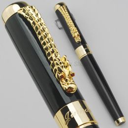 Pens Jinhao 1200 Metal Black Dragon Clip Fountain Pen 0.7mm Medium Nib Professional Office Stationery Writing Accessory