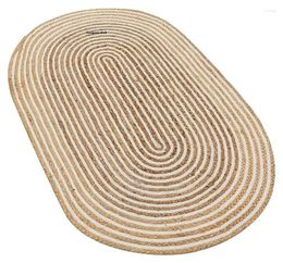 Carpets Rug Natural Jute Handmade Reversible Oval Modern Living Area Carpet Bedroom Decor