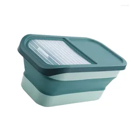 Storage Bottles Foldable Grains Rice Box With Sealing Lid Space Saving Pet Container Colorful Kitchen Tool