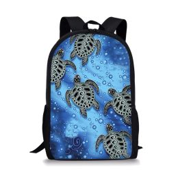 Bags Trendy 3D Sea Turtle Pattern Print Backpack For Teens Boys Cool Children Daily Kids Students Durable Multifunctional Backpack