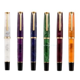 Pens Hongdian N12 Piston Fountain Pen Extra Fine / Fine Nib, Beautiful Acrylic Writing Gift Pen Set