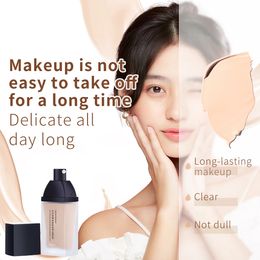 HANAJIRUSHI Face Liquid Foundation 30ml Cream Full Coverage Concealer Waterproof Makeup Base Brighten Cover Dark Circles 240410