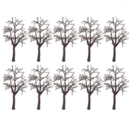 Decorative Flowers 10PCS Landscape Model Bare Tree Trunk Plastic For Train Track Building Project Simulation Plant Decoration