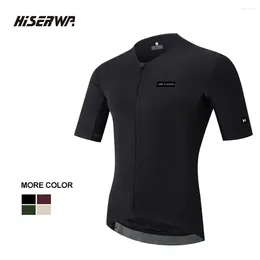 Racing Jackets HISERWA Men Cycling Jersey Summer MTB Bike Short Sleeve Breathable UPF 50 Bicycle Clothing Pro Team High Quality