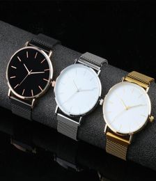 Wristwatches Gold Minimalist Men Fashion Ultra Thin Watches Business Simple Stainless Steel Mesh Belt Quartz Reloj Lujo Hombre4212933