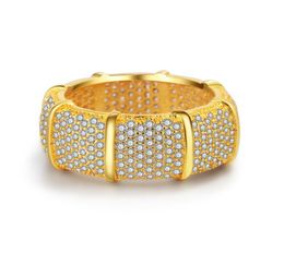 WholeNew Gold Plated Full Zircon Ring Luxury High Grade Women039s Gold Plated Brass Ring Ice Out Jewelry2126122