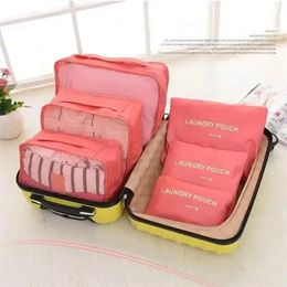 6pcs Set Travel Storage Bags Suitcase Packing Set Storage Cases Portable Luggage Organizer Clothes Shoe Foldable Organizer