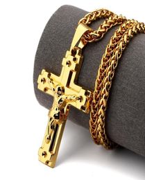 Mens Big Jesus Gold Fashion Necklace Jewellery Punk Hip Hop Jewellery Long Chain Necklaces For Men9984345