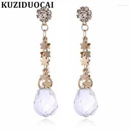 Stud Earrings Kuziduocai Fashion Jewelry Will Not Fade Zircon Crystal Sunflower Star Droplet Tassel For Women Brincos E-702