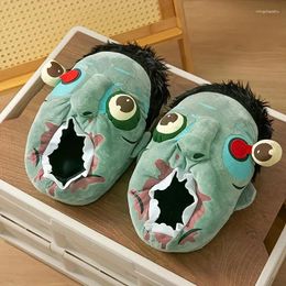 Slippers Arrival Women Halloween Zombie Novelty Winter Warm Plush Shoes Cozy Soft Indoor Home Bread Cotton Slides