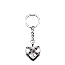 Keychains 1pcs Gothic Chain Lock Heart Charms Woman Keychain Materials Jewellery For Men Diy Ring Size 28mm